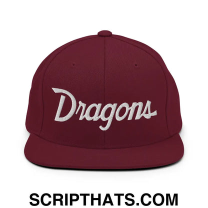 Dragons School Mascot Snapback Hat Maroon