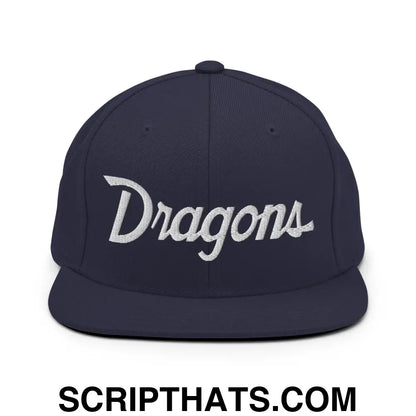 Dragons School Mascot Snapback Hat Navy