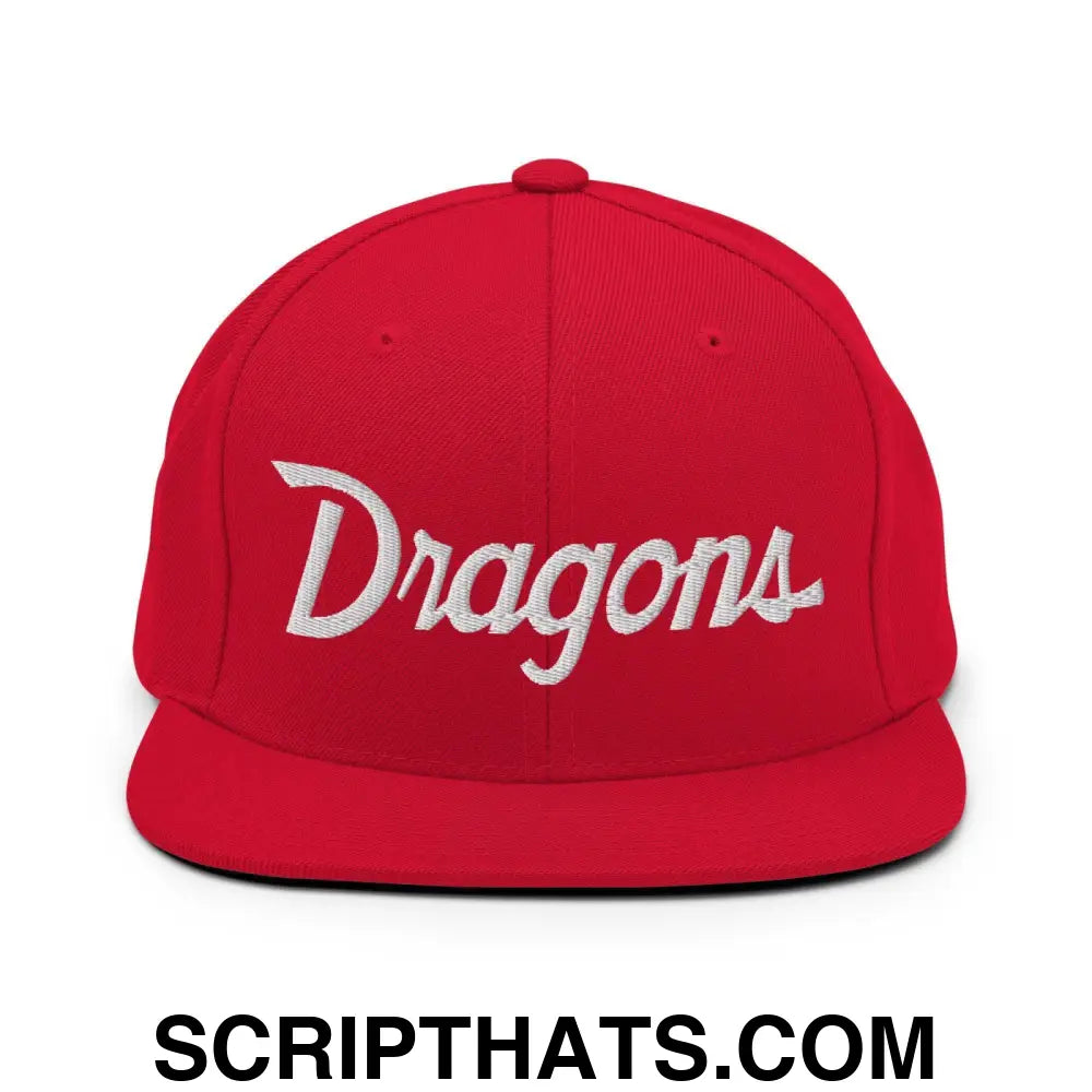 Dragons School Mascot Snapback Hat Red