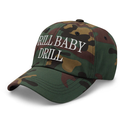 Drill Baby Drill Golf Dad Hat Green Camo