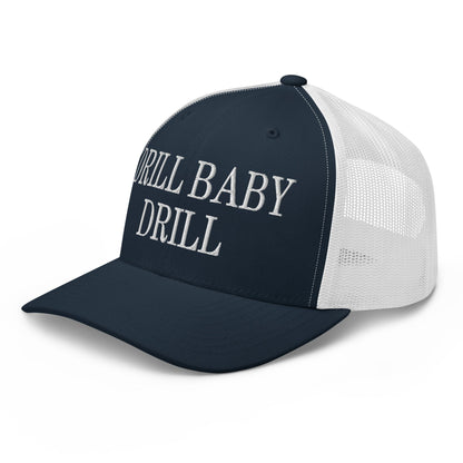 Drill Baby Drill Retro Trucker Hat Black