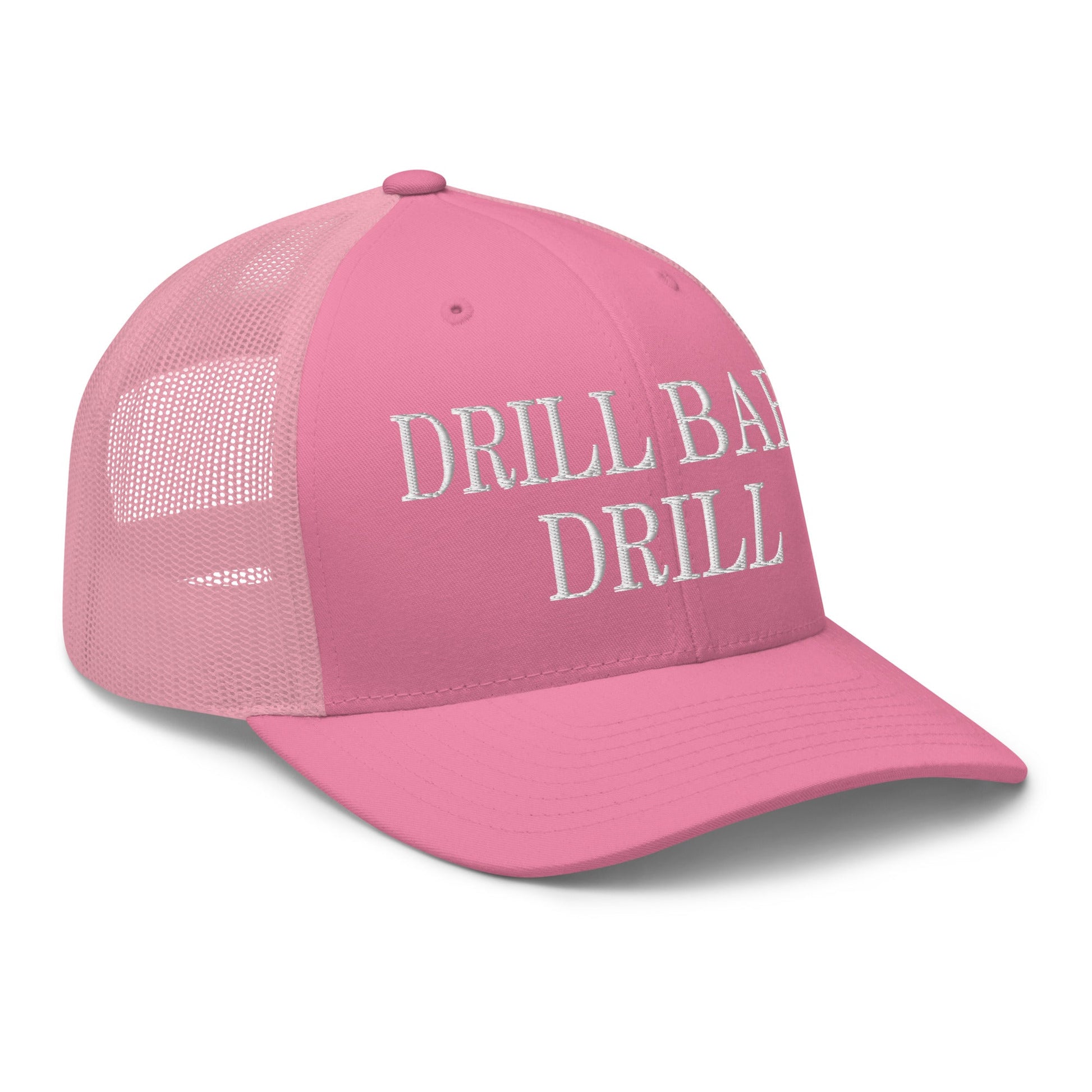 Drill Baby Drill Retro Trucker Hat Pink