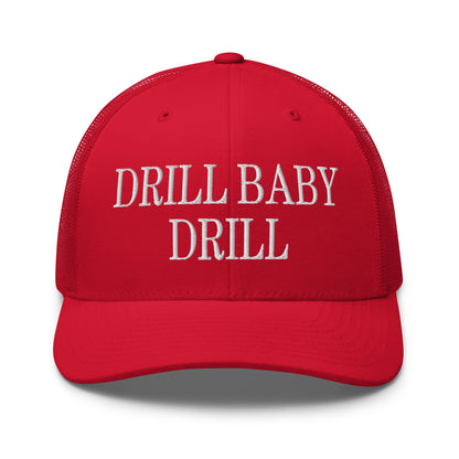 Drill Baby Drill Retro Trucker Hat Red