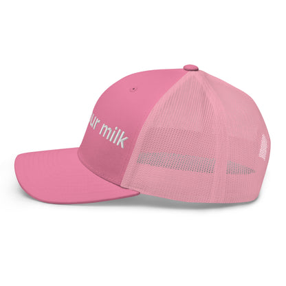 Drink Your Milk Retro Trucker Hat Pink