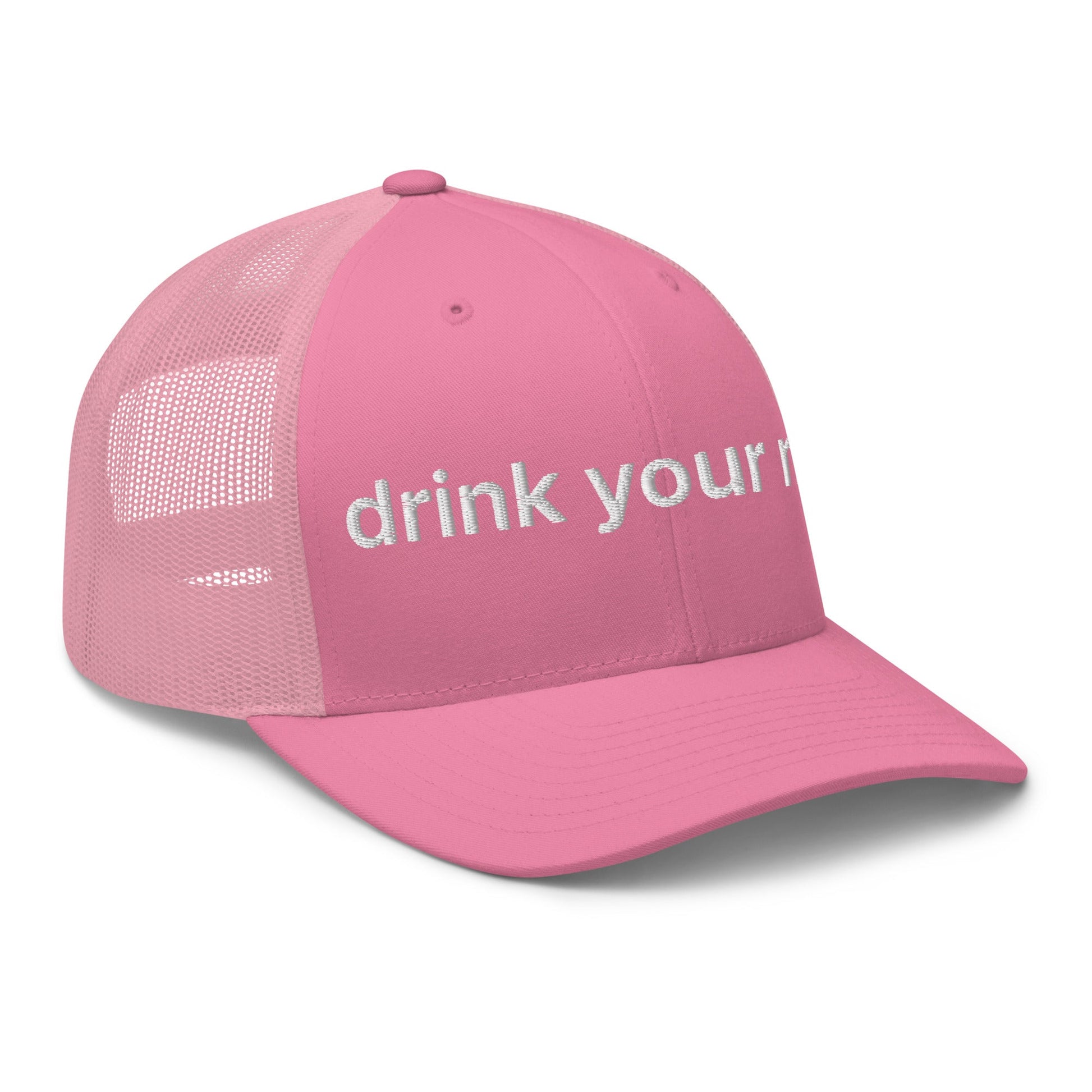 Drink Your Milk Retro Trucker Hat Pink