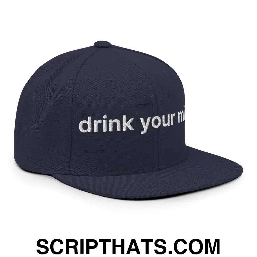 Drink Your Milk Snapback Hat Navy