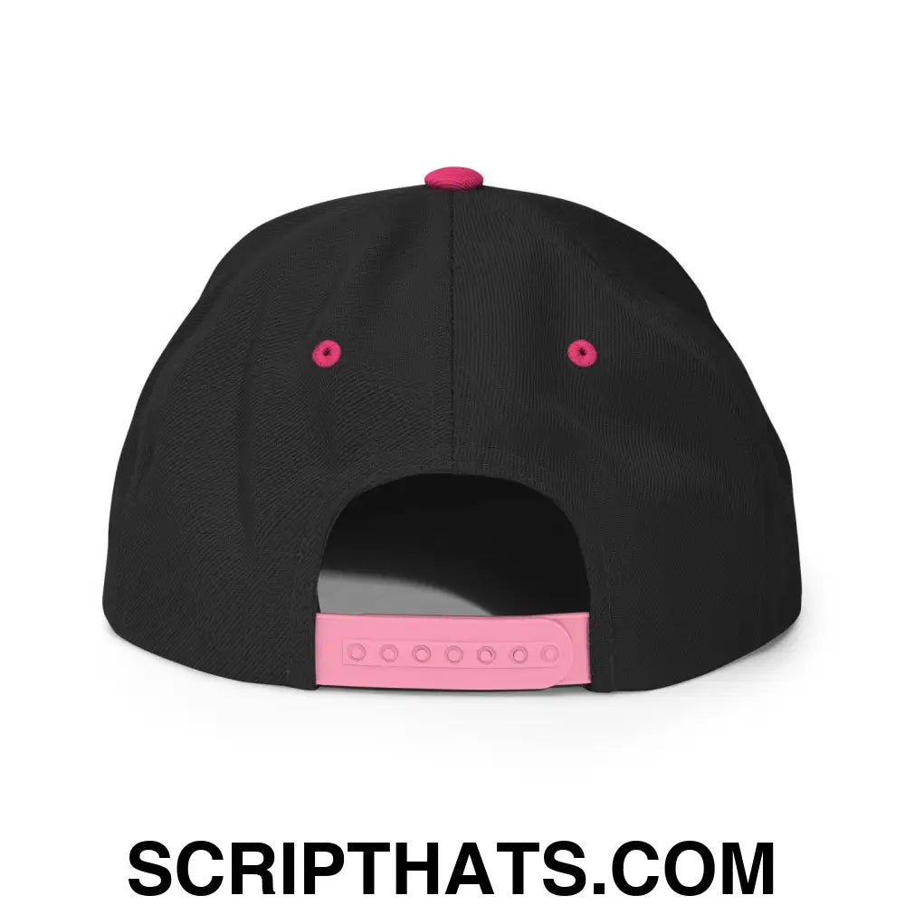 Drink Your Milk Snapback Hat Black Neon Pink