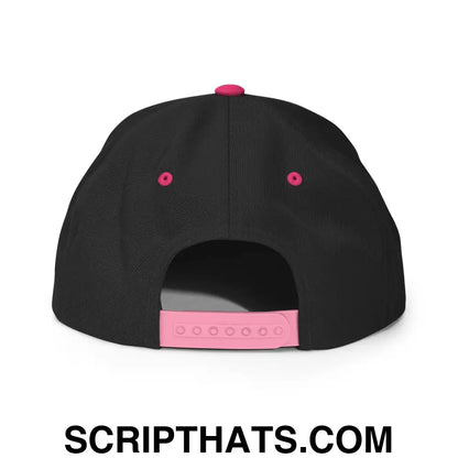 Drink Your Milk Snapback Hat Black Neon Pink