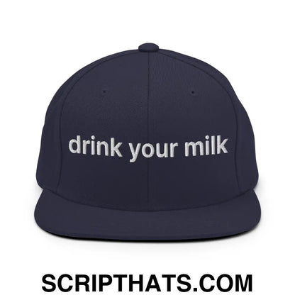 Drink Your Milk Snapback Hat Navy