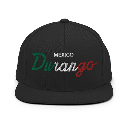Durango Mexico Vintage Sports Script Snapback Hat Black