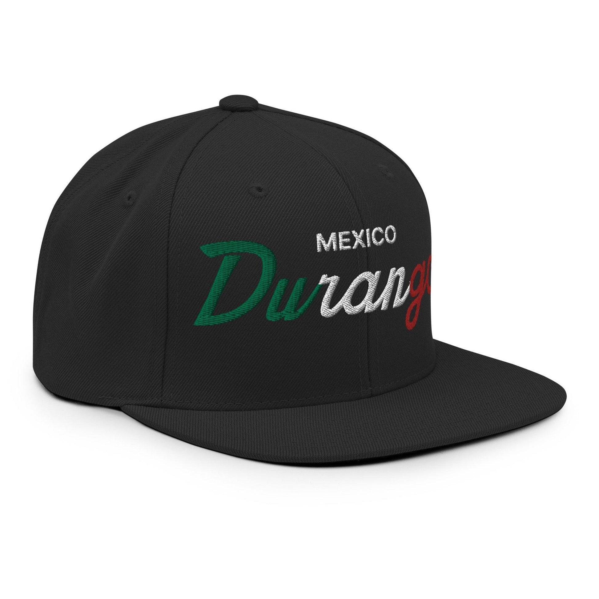 Durango Mexico Vintage Sports Script Snapback Hat Black