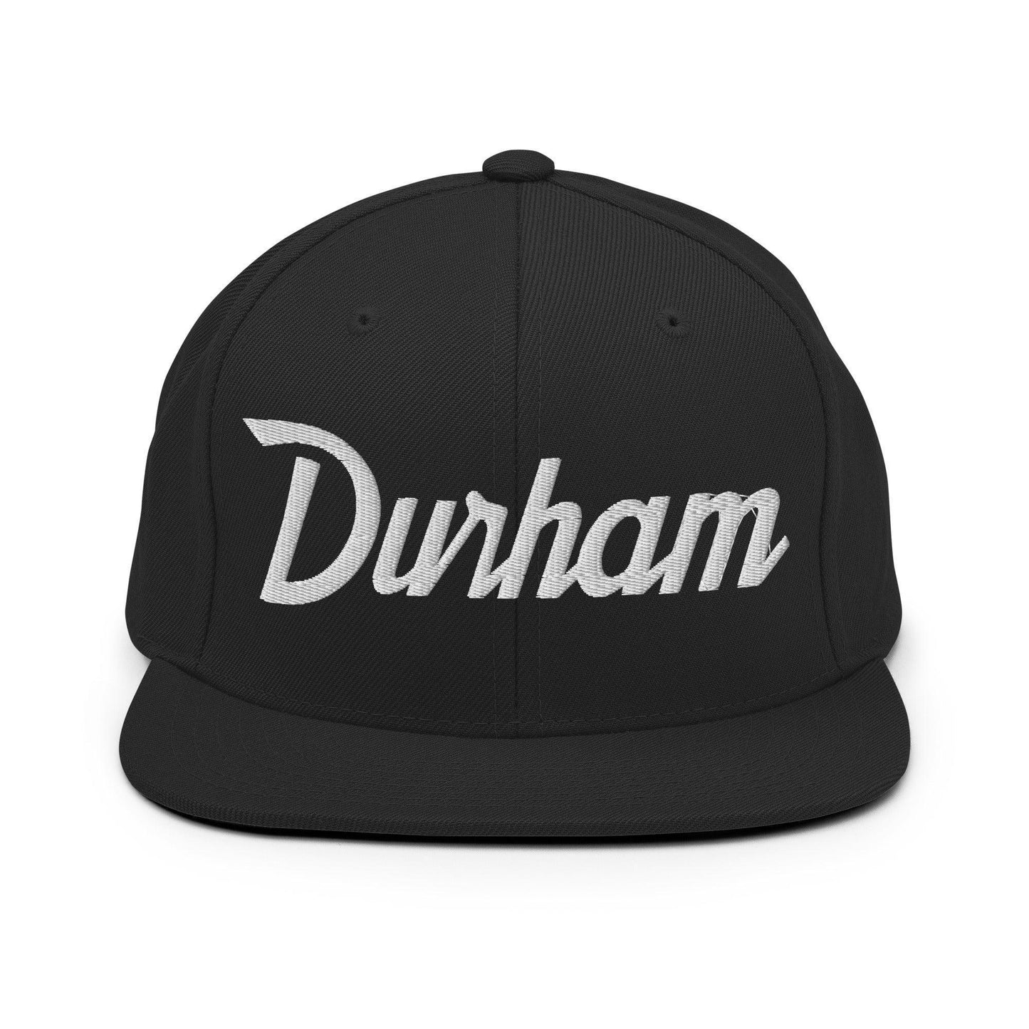 Durham Script Snapback Hat Black