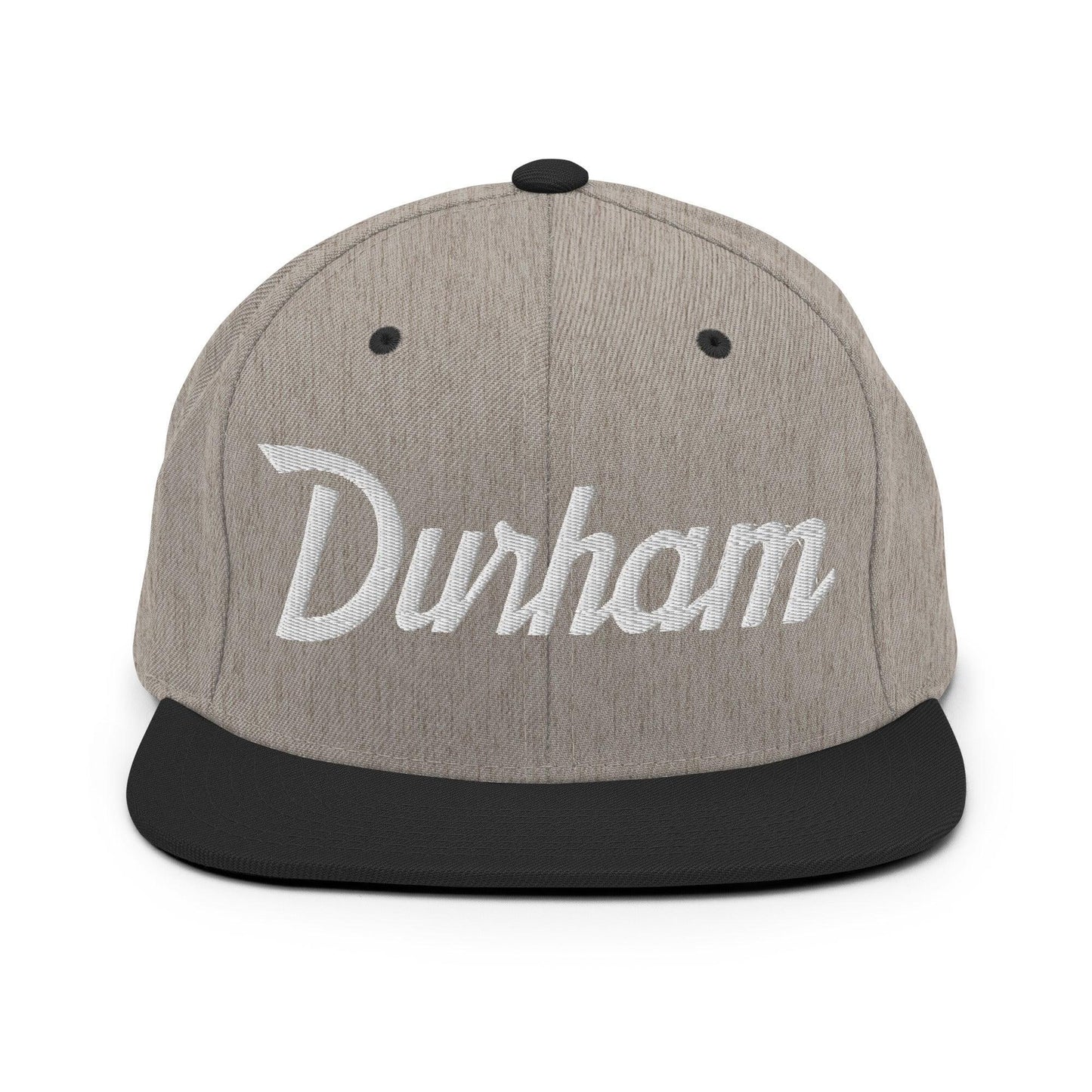 Durham Script Snapback Hat Heather Black