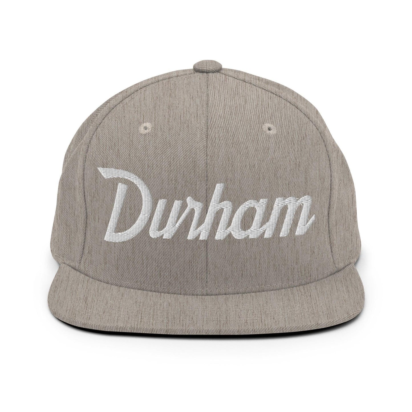 Durham Script Snapback Hat Heather Grey