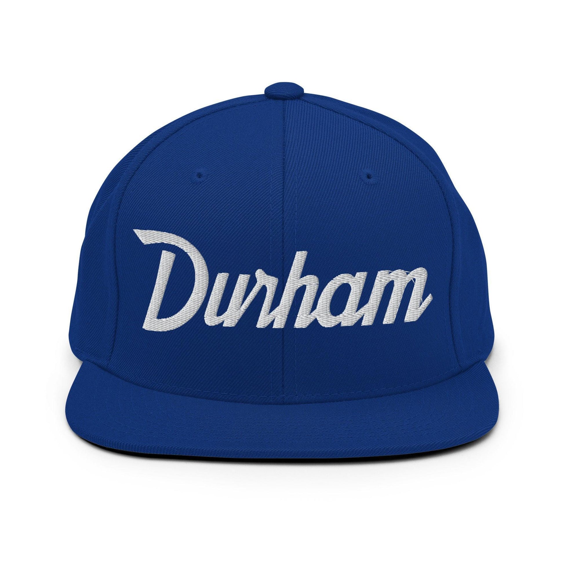 Durham Script Snapback Hat Royal Blue