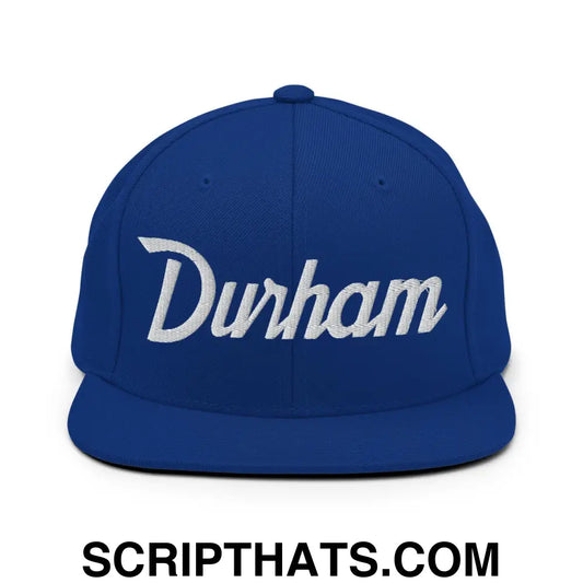 Durham Script Snapback Hat Royal Blue