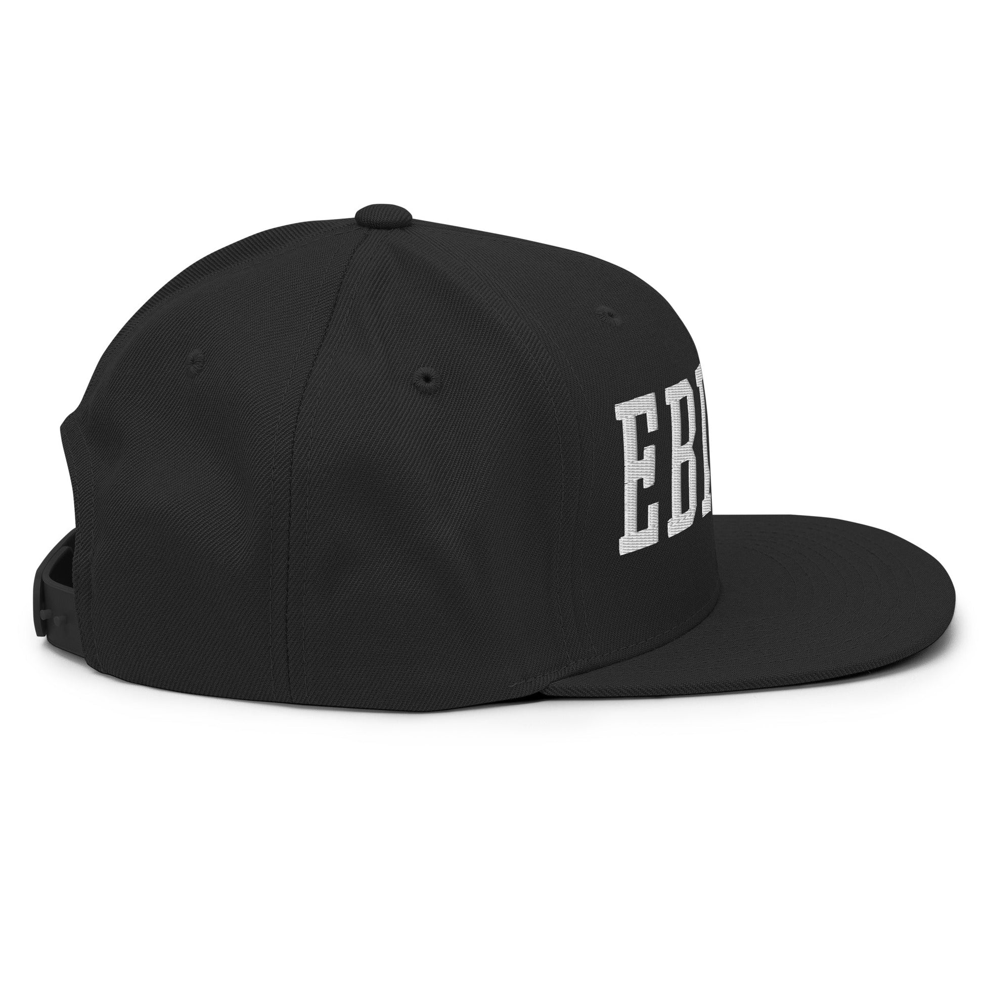 EBITDA Varsity Letterman Block Snapback Hat Black