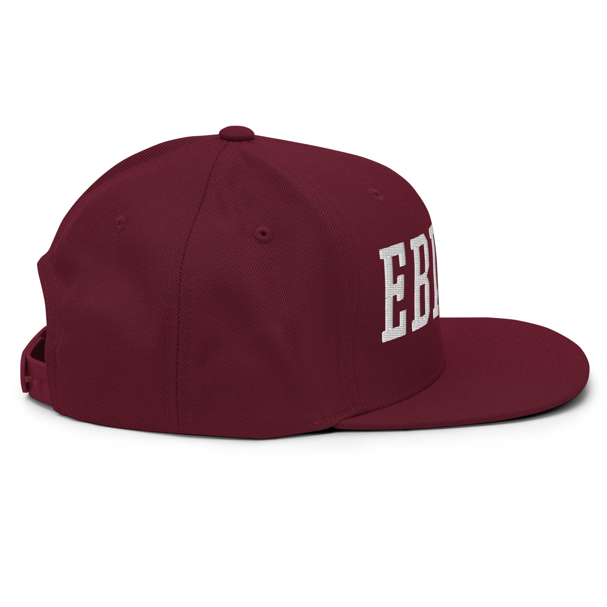EBITDA Varsity Letterman Block Snapback Hat Maroon