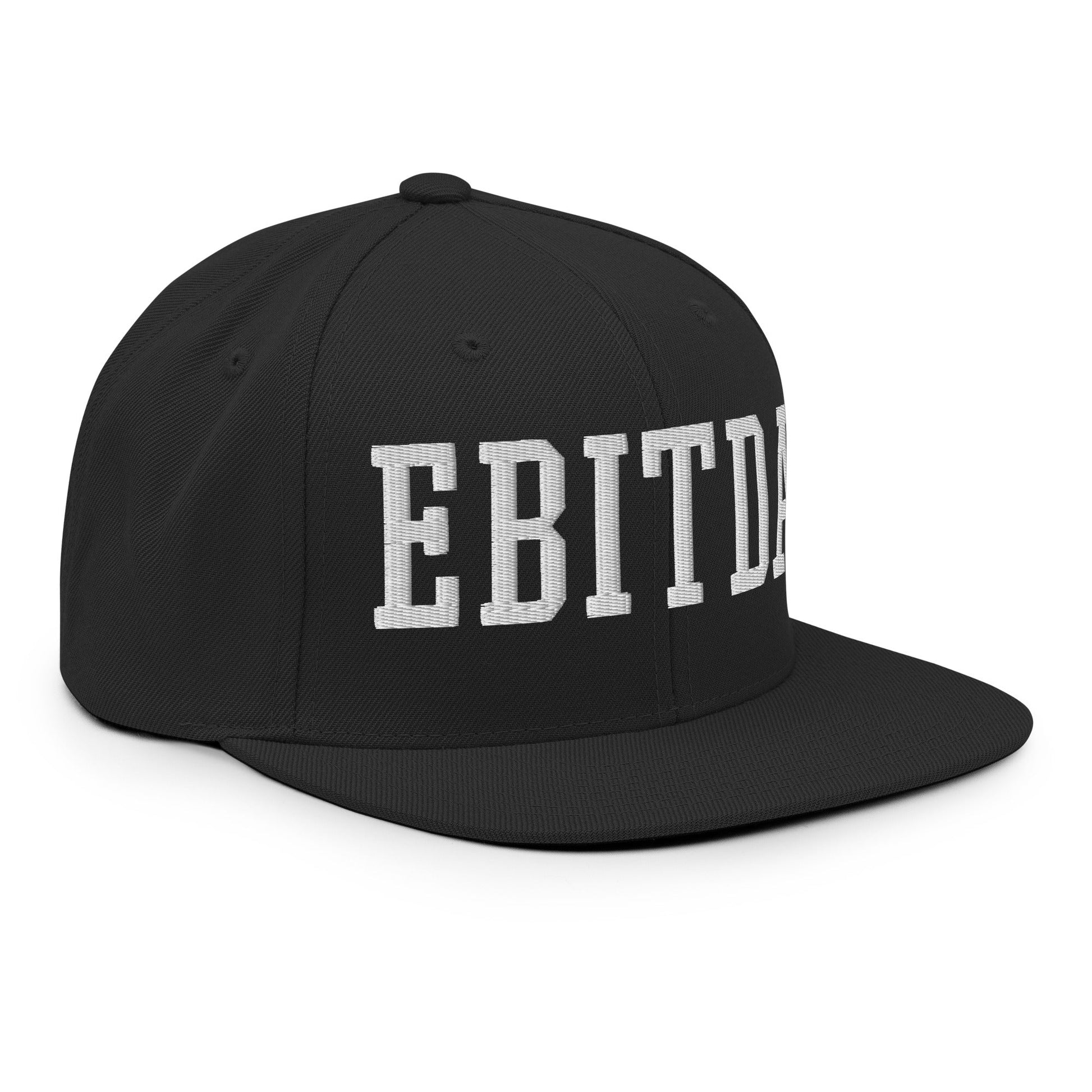 EBITDA Varsity Letterman Block Snapback Hat Black