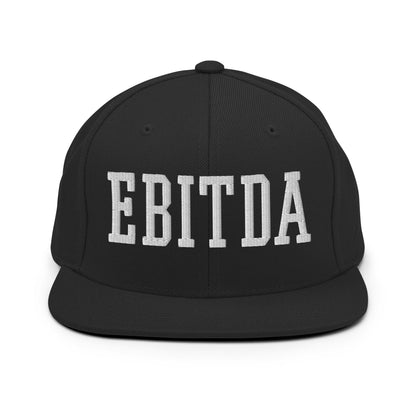 EBITDA Varsity Letterman Block Snapback Hat Black