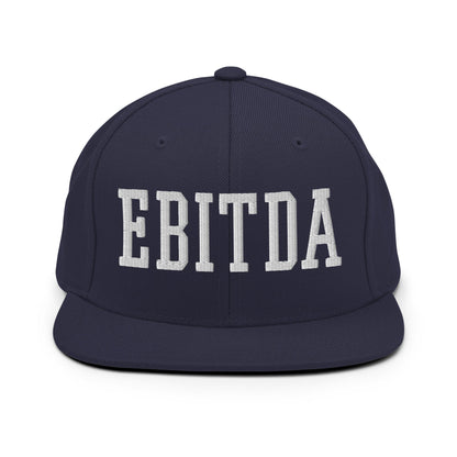 EBITDA Varsity Letterman Block Snapback Hat Navy