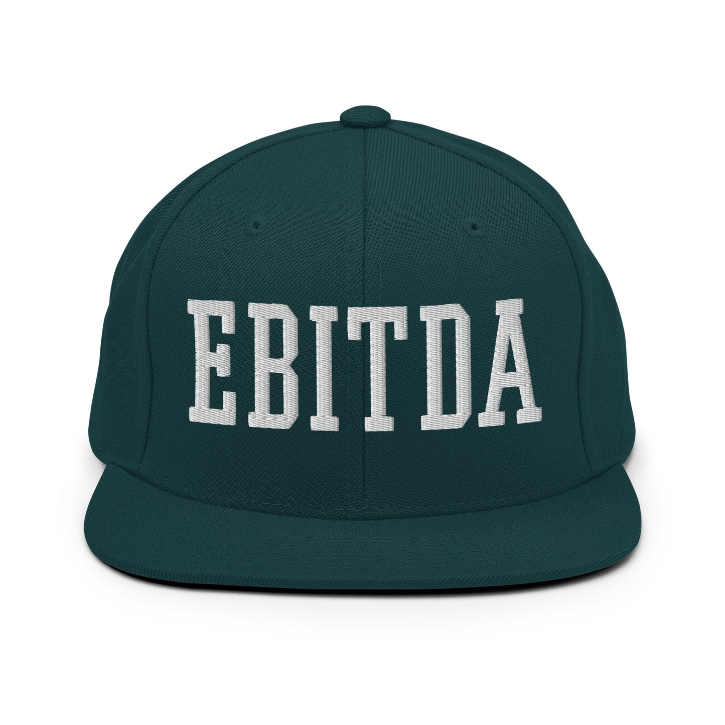 EBITDA Varsity Letterman Block Snapback Hat Spruce