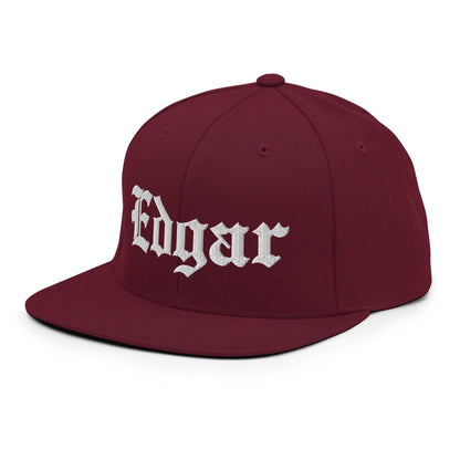 Edgar OG Old English Snapback Hat Maroon