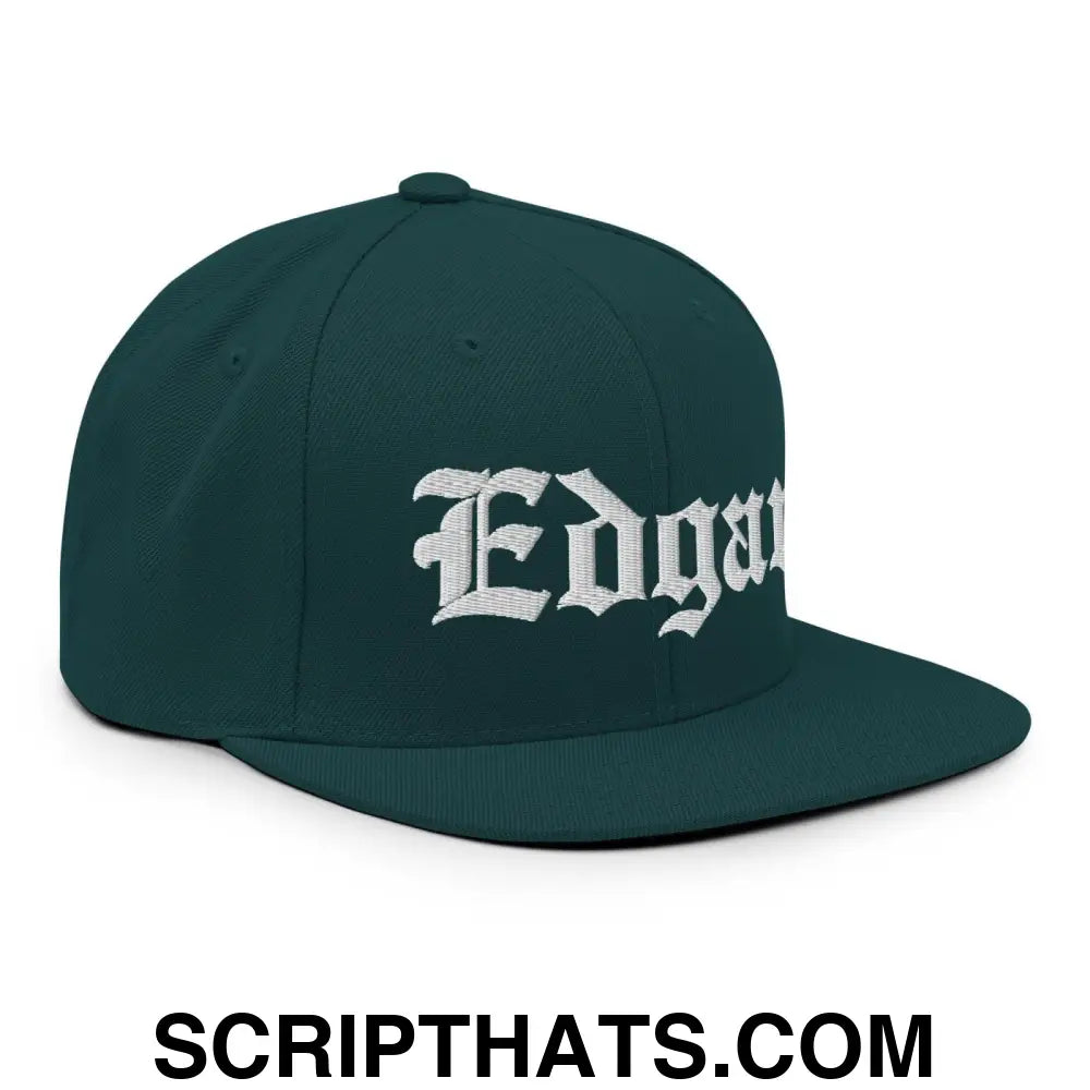 Edgar OG Old English Snapback Hat Spruce