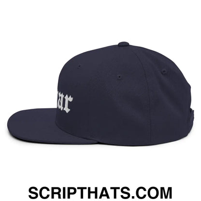 Edgar OG Old English Snapback Hat Navy