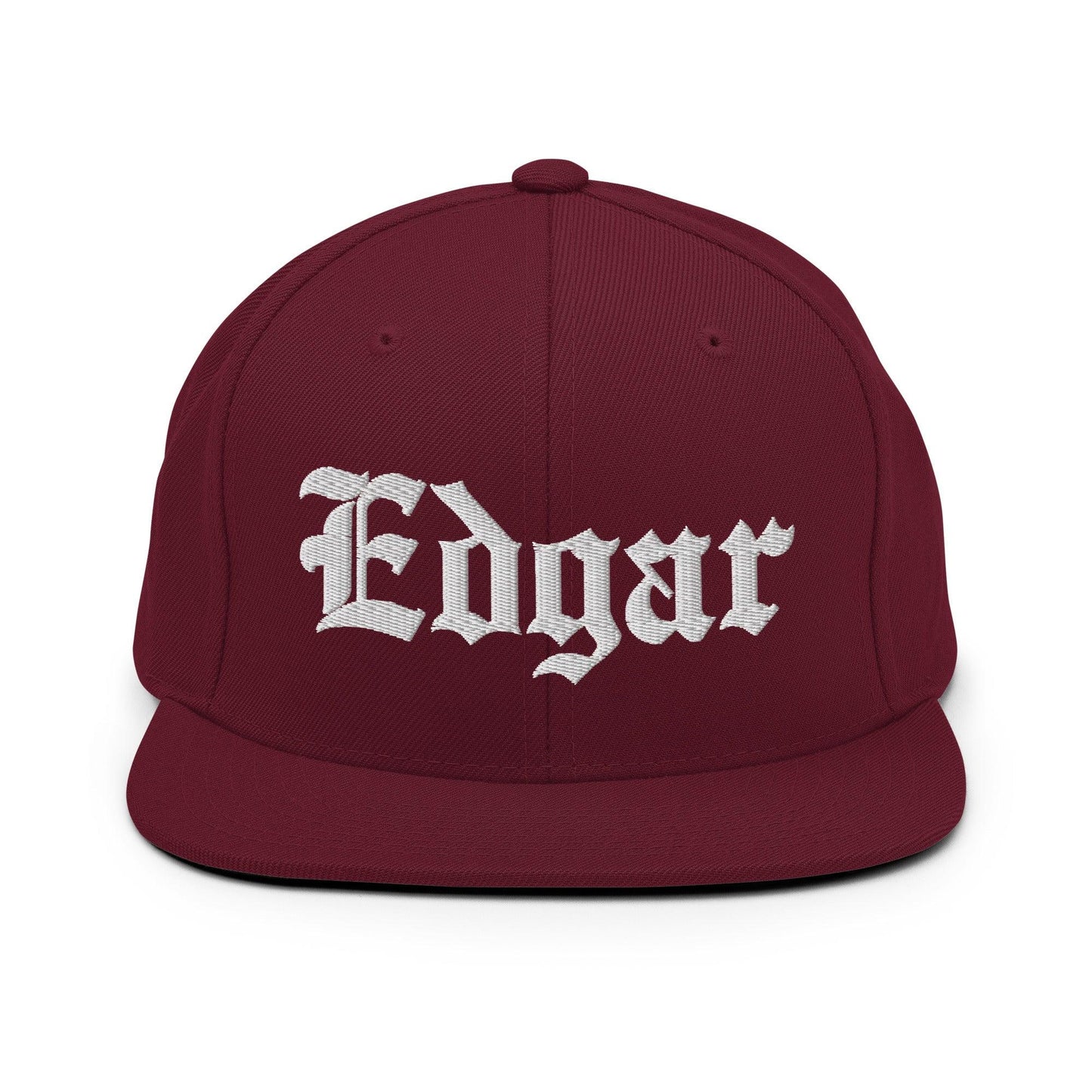 Edgar OG Old English Snapback Hat Maroon