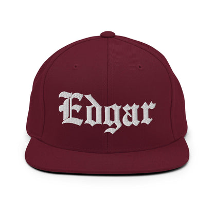 Edgar OG Old English Snapback Hat Maroon