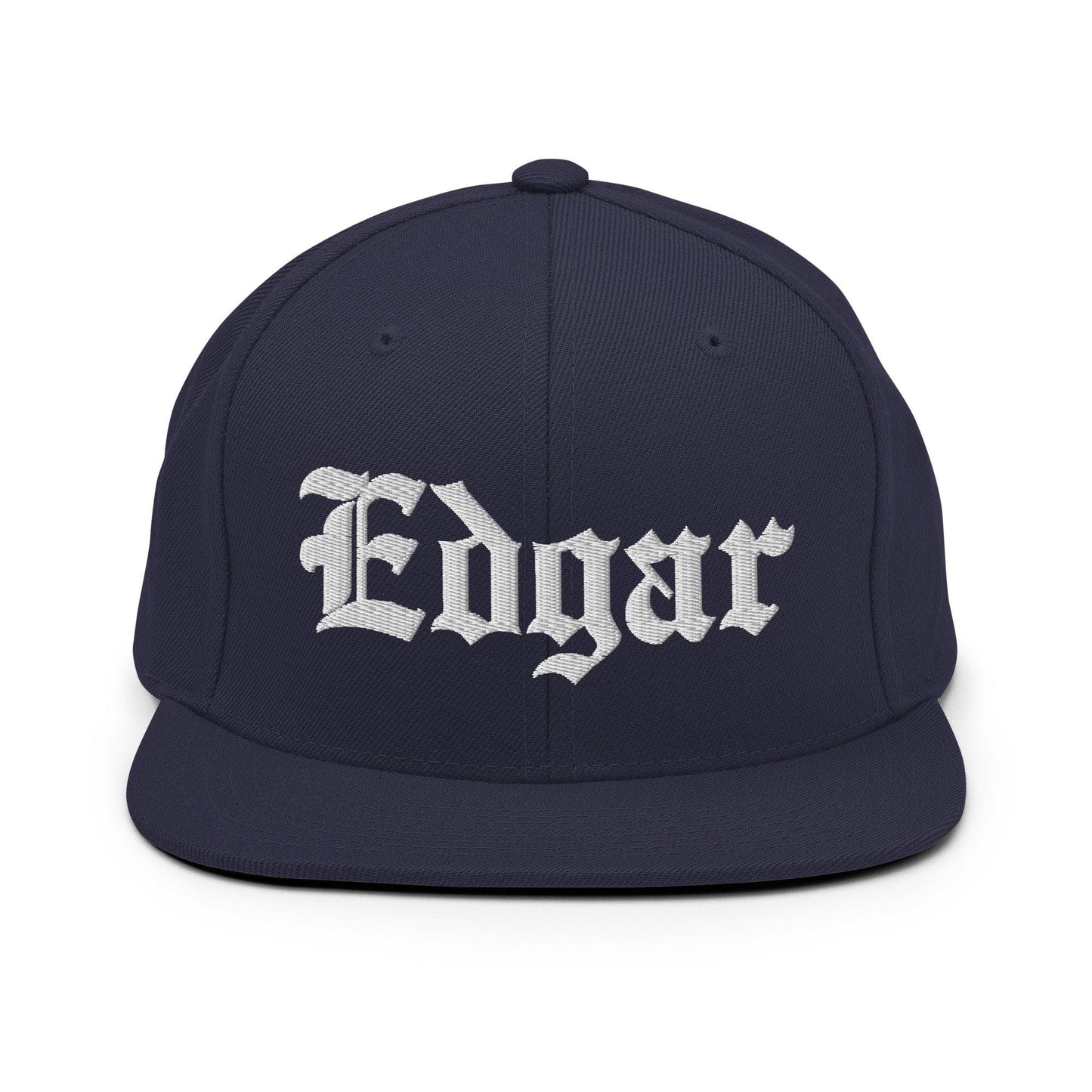 Edgar OG Old English Snapback Hat Navy