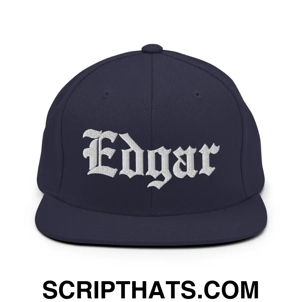 Edgar OG Old English Snapback Hat Navy