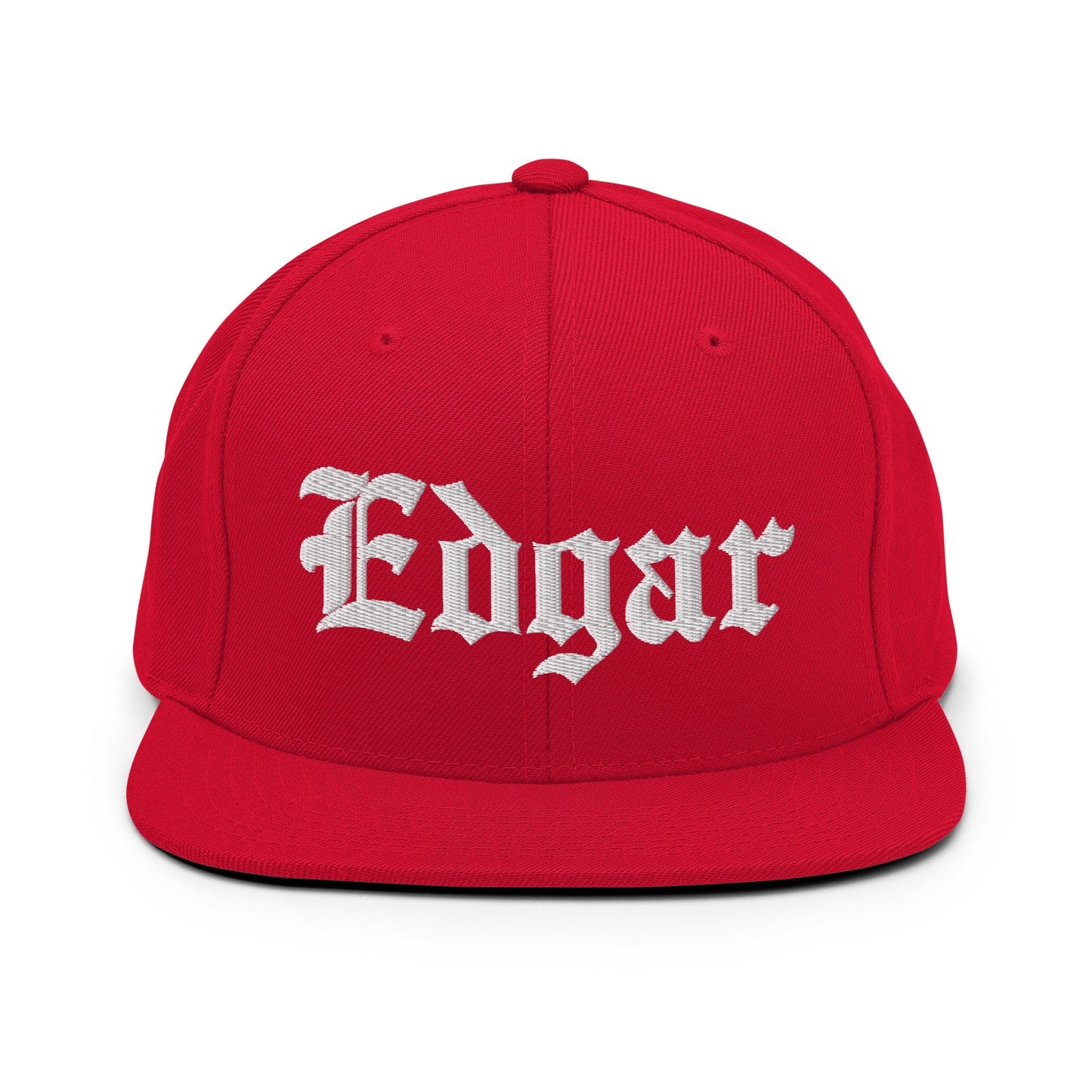 Edgar OG Old English Snapback Hat Red