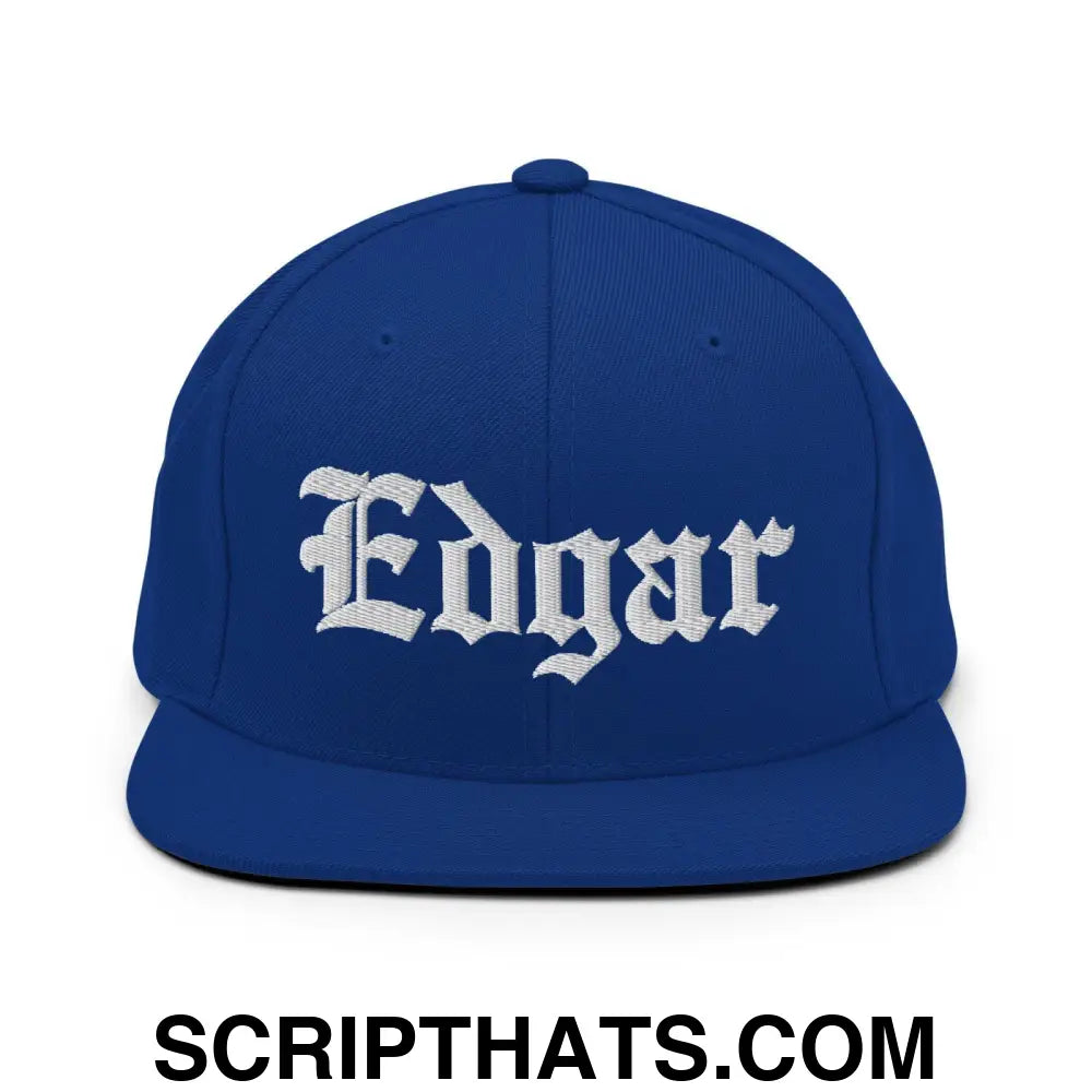 Edgar OG Old English Snapback Hat Royal Blue