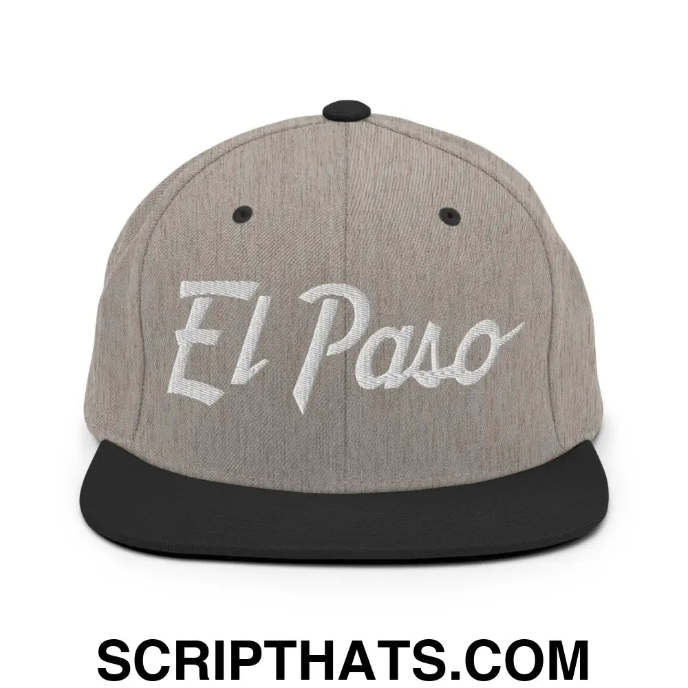 El Paso Script Snapback Hat Heather Black