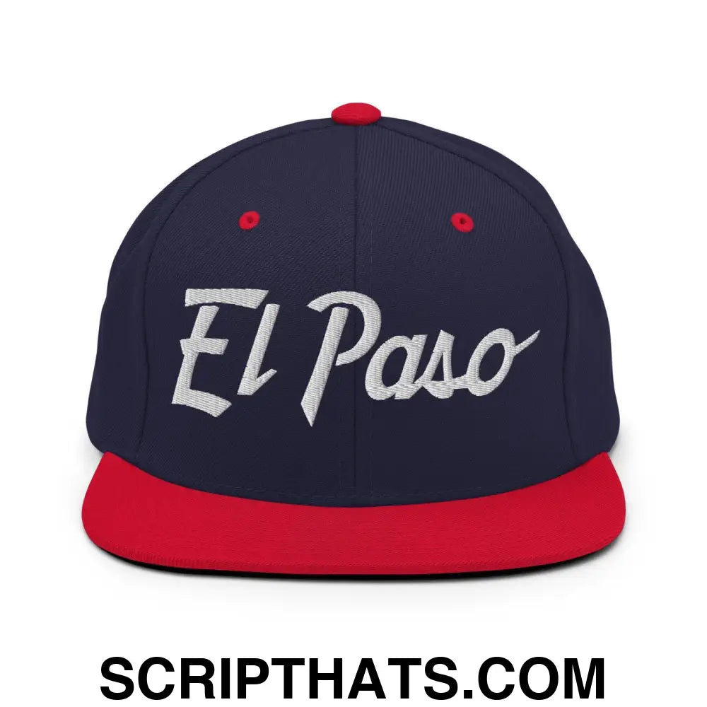 El Paso Script Snapback Hat Navy Red