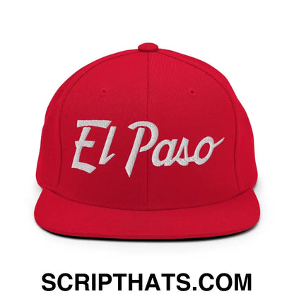 El Paso Script Snapback Hat Red