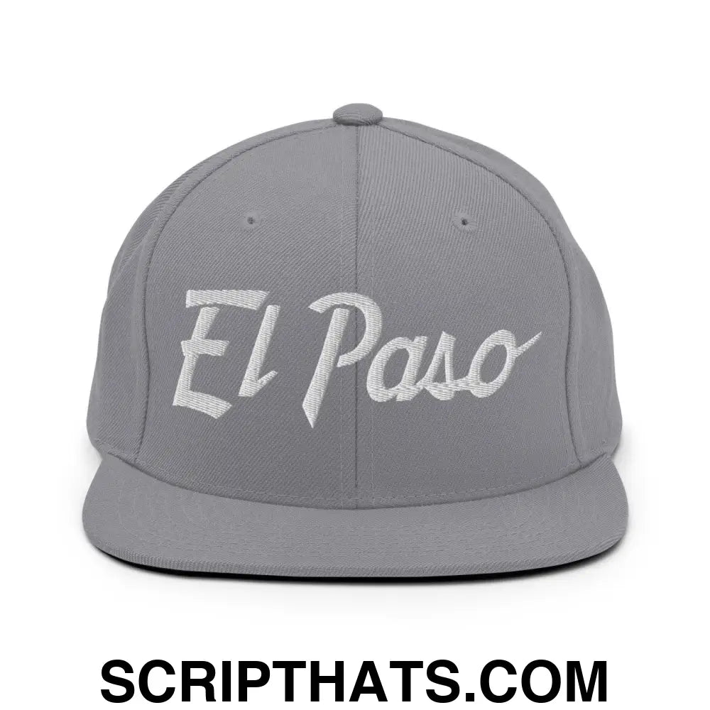 El Paso Script Snapback Hat Silver