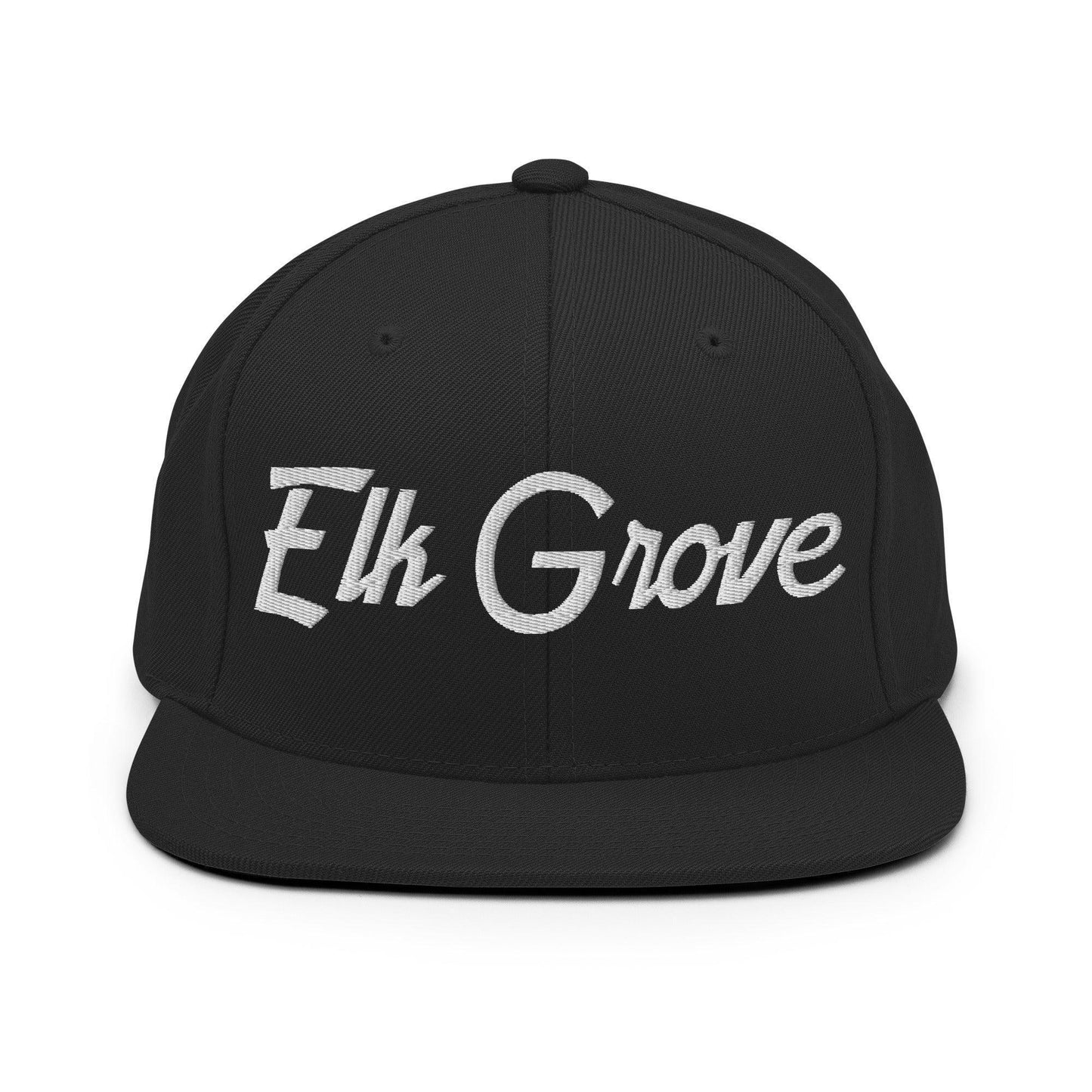 Elk Grove Script Snapback Hat Black