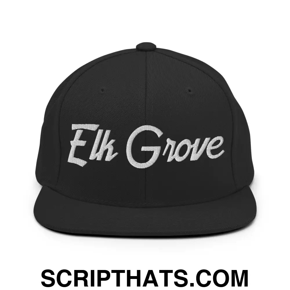 Elk Grove Script Snapback Hat Black