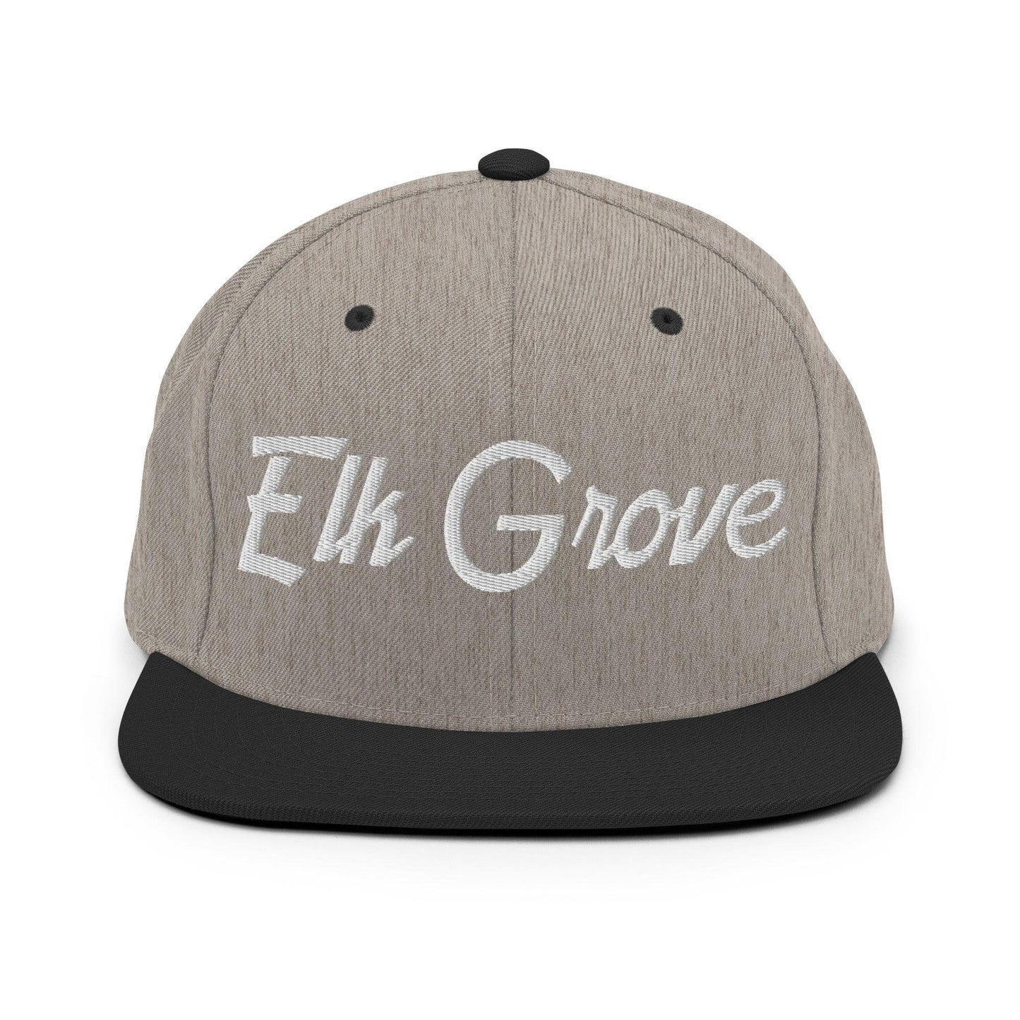 Elk Grove Script Snapback Hat Heather Black