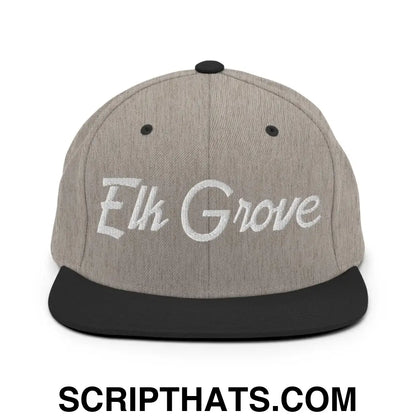 Elk Grove Script Snapback Hat Heather Black