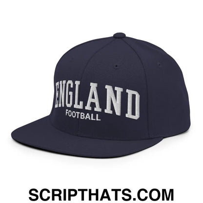 England Football Soccer Letterman Varsity Block Snapback Hat Navy