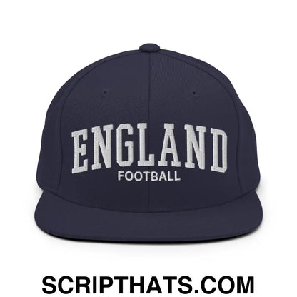 England Football Soccer Letterman Varsity Block Snapback Hat Navy