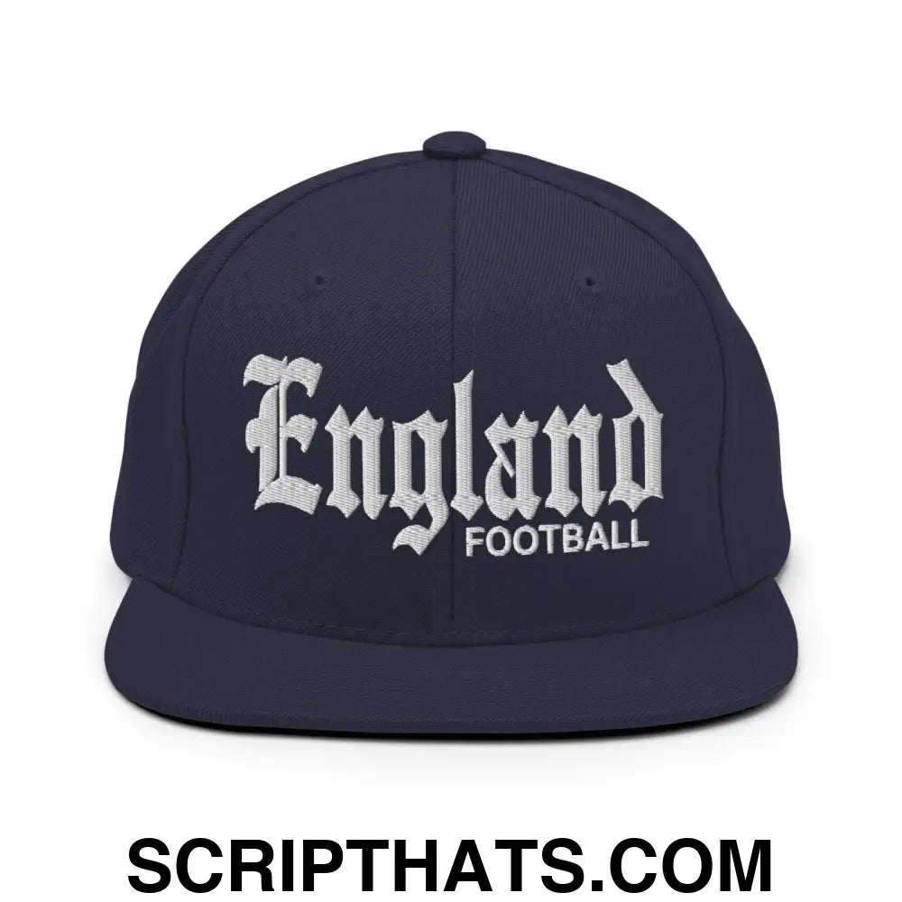 England Football Soccer OG Old English Snapback Hat Navy