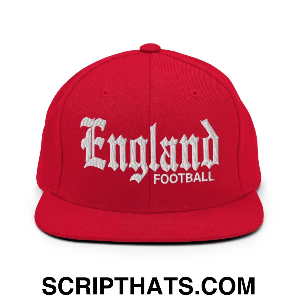 England Football Soccer OG Old English Snapback Hat Red