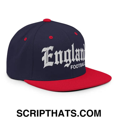 England Football Soccer Old English OG Snapback Hat Navy Red