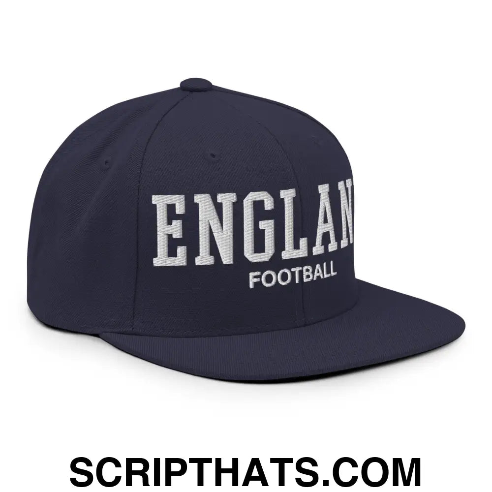 England Football Soccer Varsity Letterman Block Snapback Hat Navy