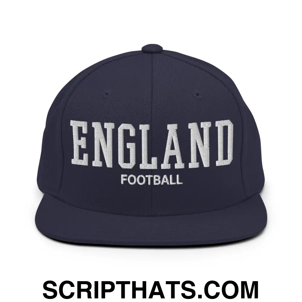 England Football Soccer Varsity Letterman Block Snapback Hat Navy